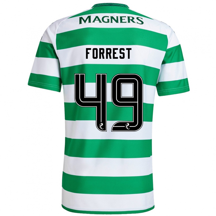 Kids Football James Forrest #49 Green White Home Jersey 2024/25 T-Shirt Uk