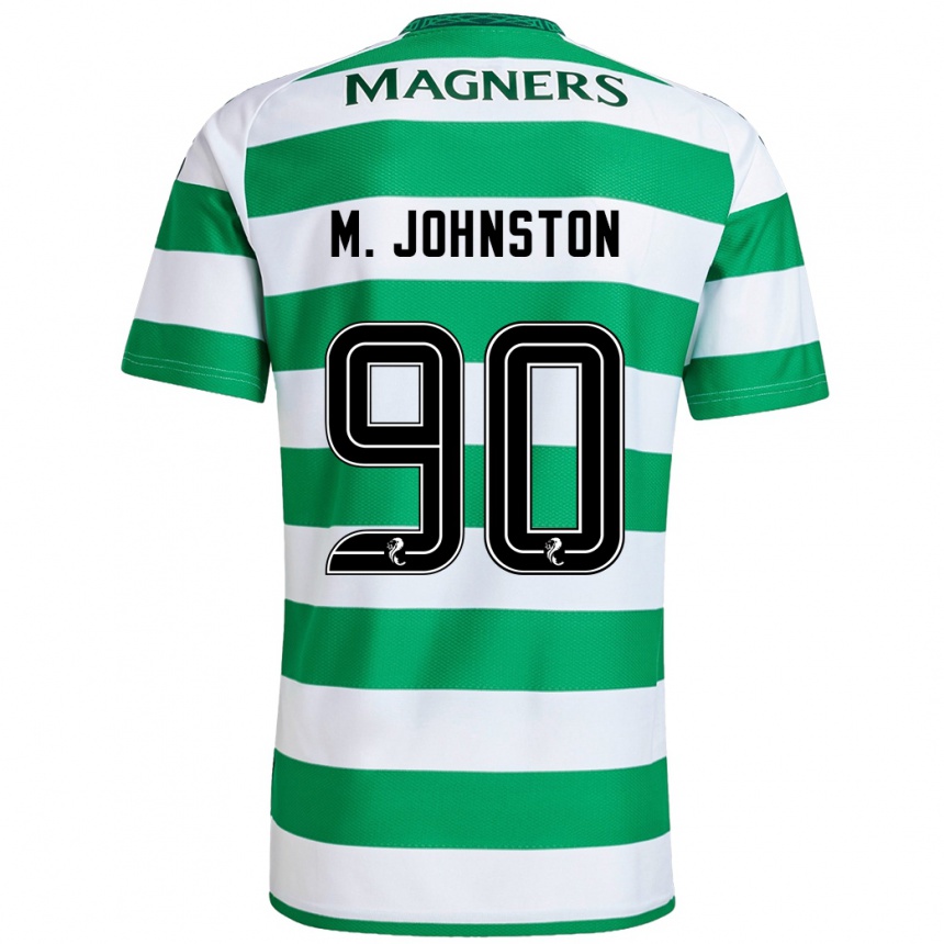 Kids Football Mikey Johnston #90 Green White Home Jersey 2024/25 T-Shirt Uk