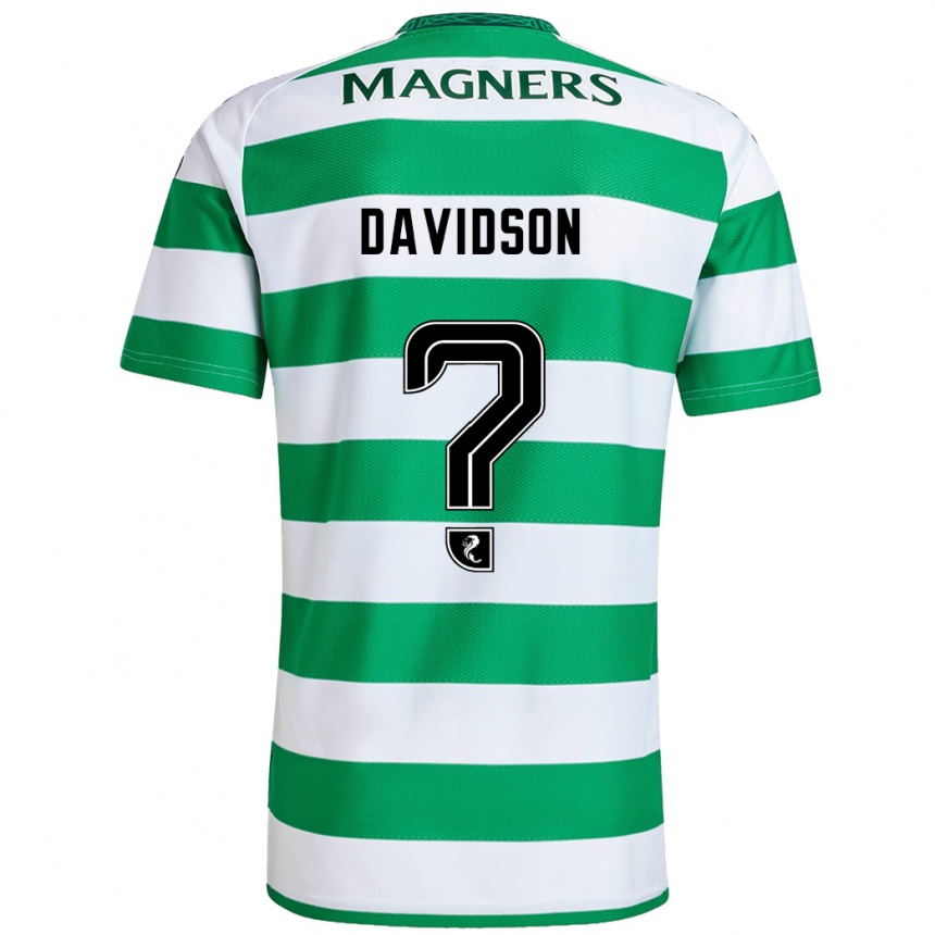 Kids Football Alasdair Davidson #0 Green White Home Jersey 2024/25 T-Shirt Uk