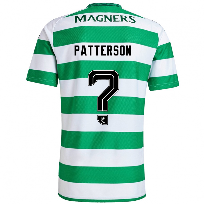 Kids Football Cameron Patterson #0 Green White Home Jersey 2024/25 T-Shirt Uk