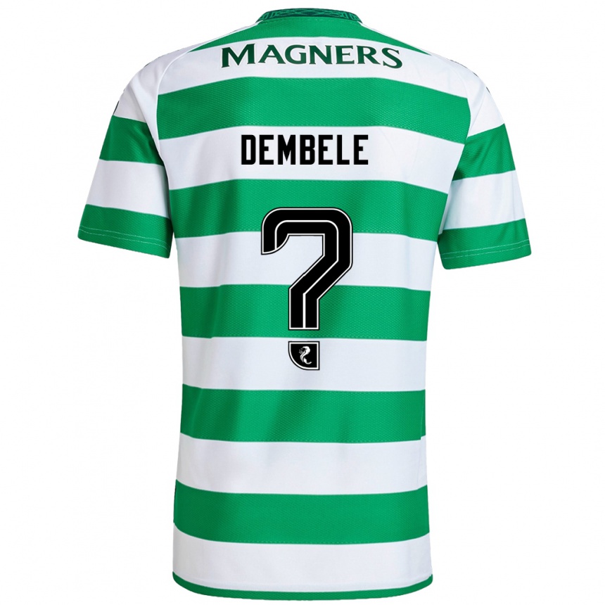 Kids Football Hassan Dembele #0 Green White Home Jersey 2024/25 T-Shirt Uk