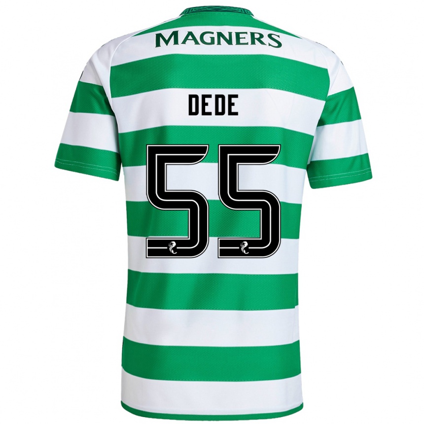 Kids Football Josh Dede #55 Green White Home Jersey 2024/25 T-Shirt Uk