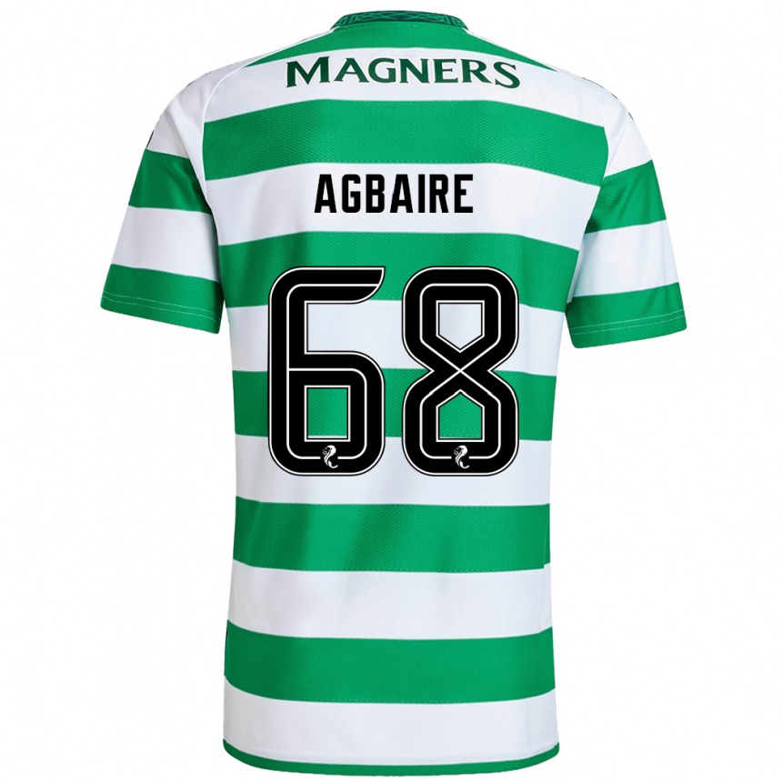 Kids Football Lenny Agbaire #68 Green White Home Jersey 2024/25 T-Shirt Uk