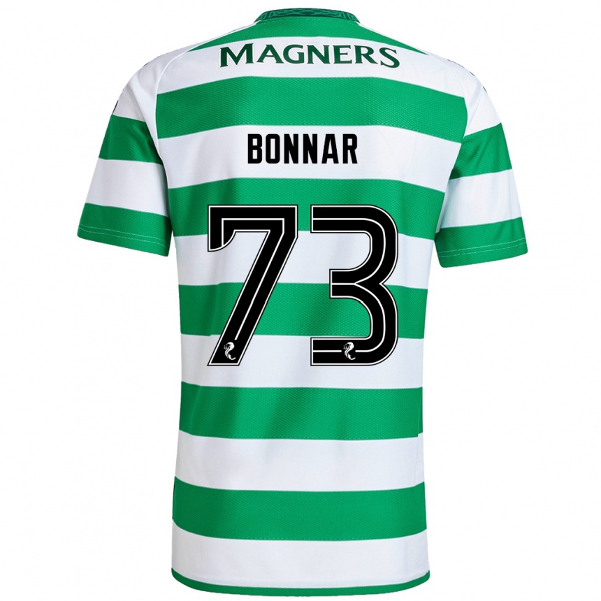 Kids Football Jude Bonnar #73 Green White Home Jersey 2024/25 T-Shirt Uk