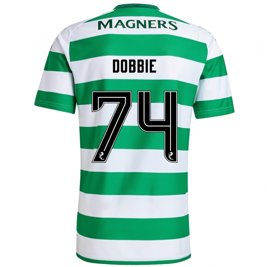 Kids Football Lewis Dobbie #74 Green White Home Jersey 2024/25 T-Shirt Uk