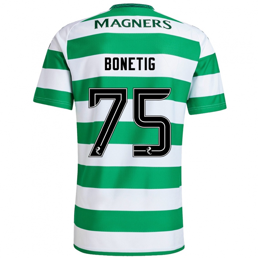 Kids Football Liam Bonetig #75 Green White Home Jersey 2024/25 T-Shirt Uk