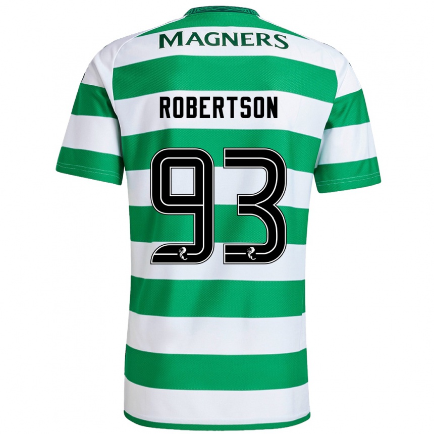 Kids Football Mitchell Robertson #93 Green White Home Jersey 2024/25 T-Shirt Uk