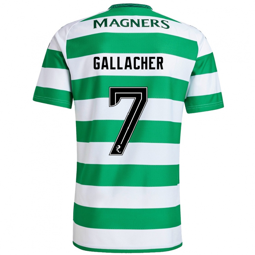 Kids Football Amy Gallacher #7 Green White Home Jersey 2024/25 T-Shirt Uk