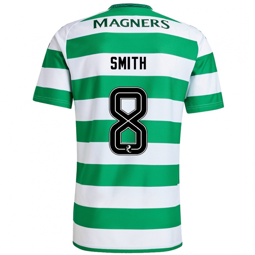 Kids Football Jenny Smith #8 Green White Home Jersey 2024/25 T-Shirt Uk