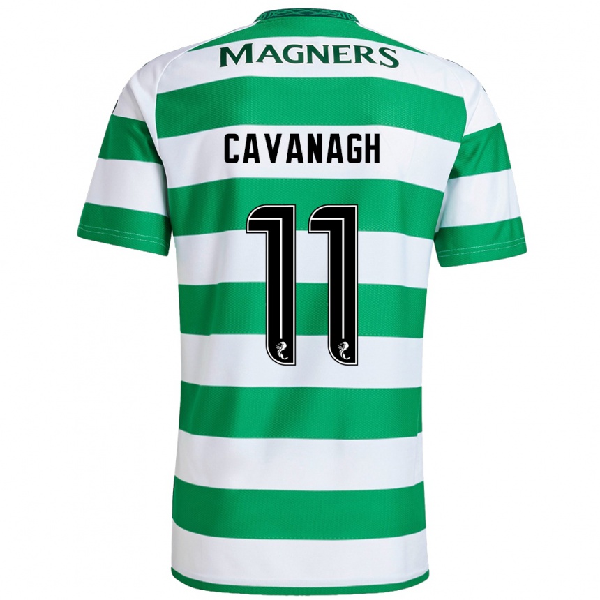 Kids Football Colette Cavanagh #11 Green White Home Jersey 2024/25 T-Shirt Uk