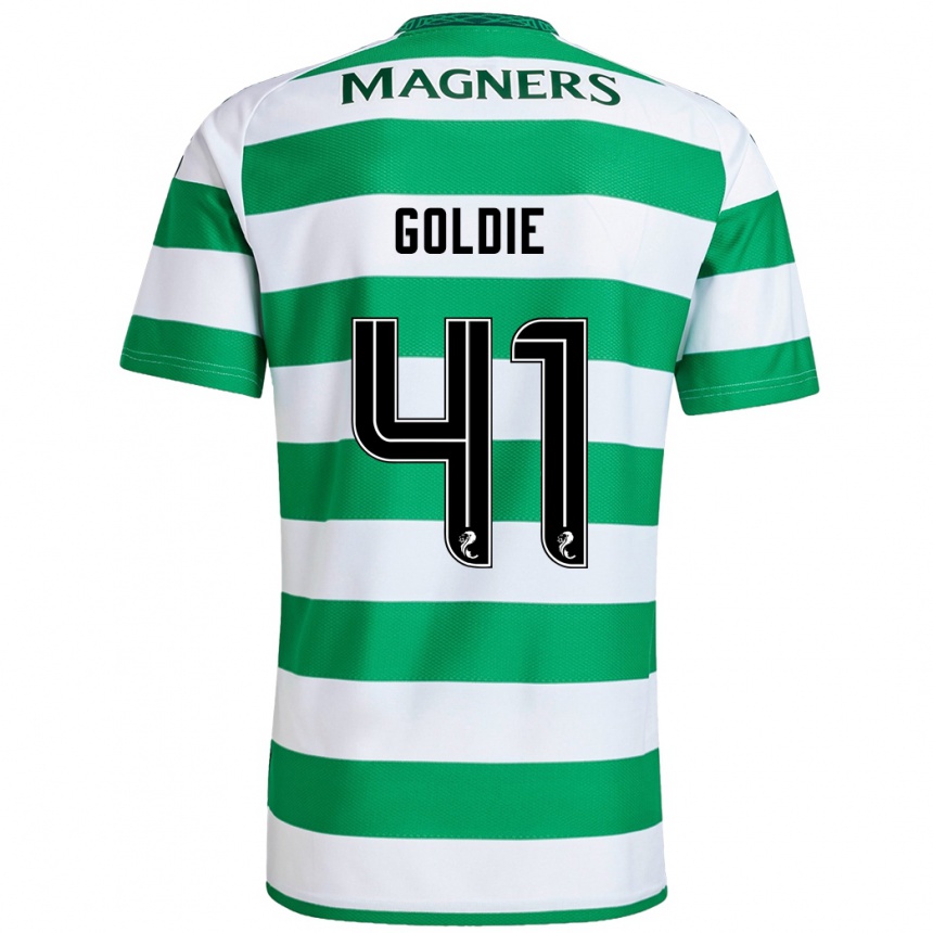 Kids Football Clare Goldie #41 Green White Home Jersey 2024/25 T-Shirt Uk