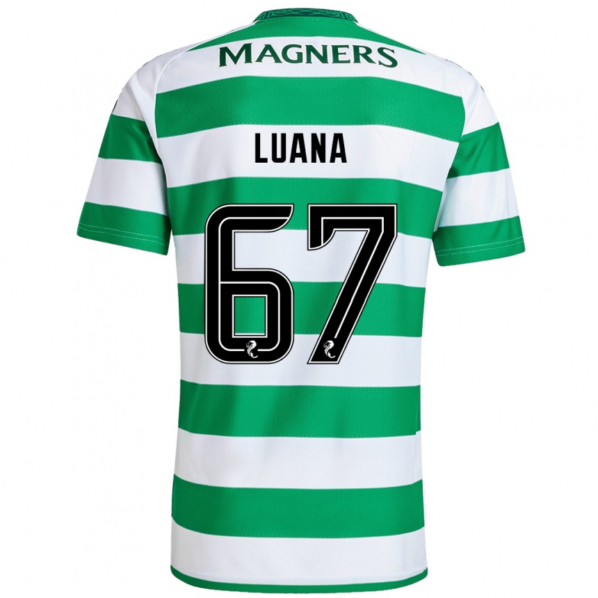 Kids Football Luana Muñoz #67 Green White Home Jersey 2024/25 T-Shirt Uk