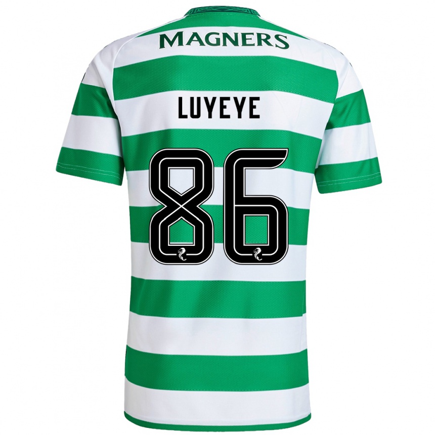 Kids Football Benny-Jackson Luyeye #86 Green White Home Jersey 2024/25 T-Shirt Uk