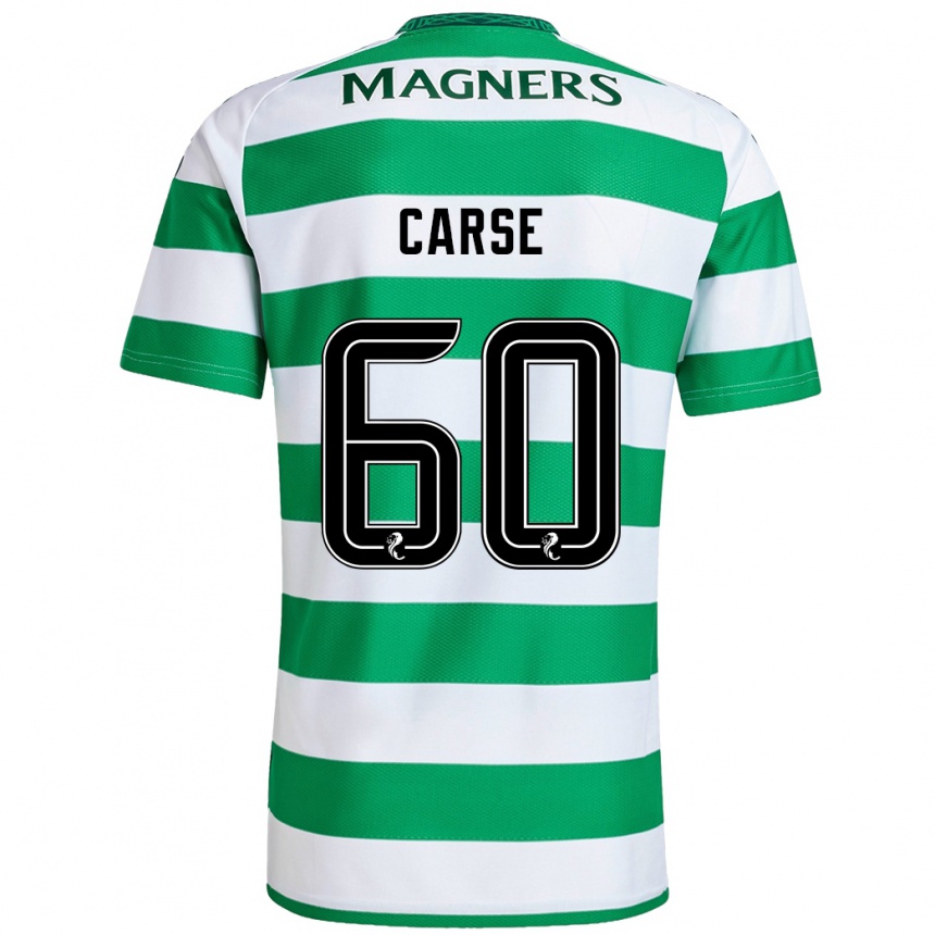 Kids Football Mackenzie Carse #60 Green White Home Jersey 2024/25 T-Shirt Uk