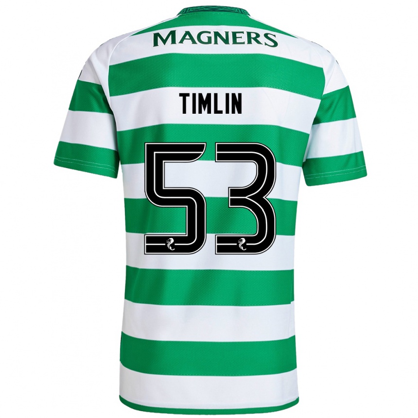 Kids Football Sophie Timlin #53 Green White Home Jersey 2024/25 T-Shirt Uk