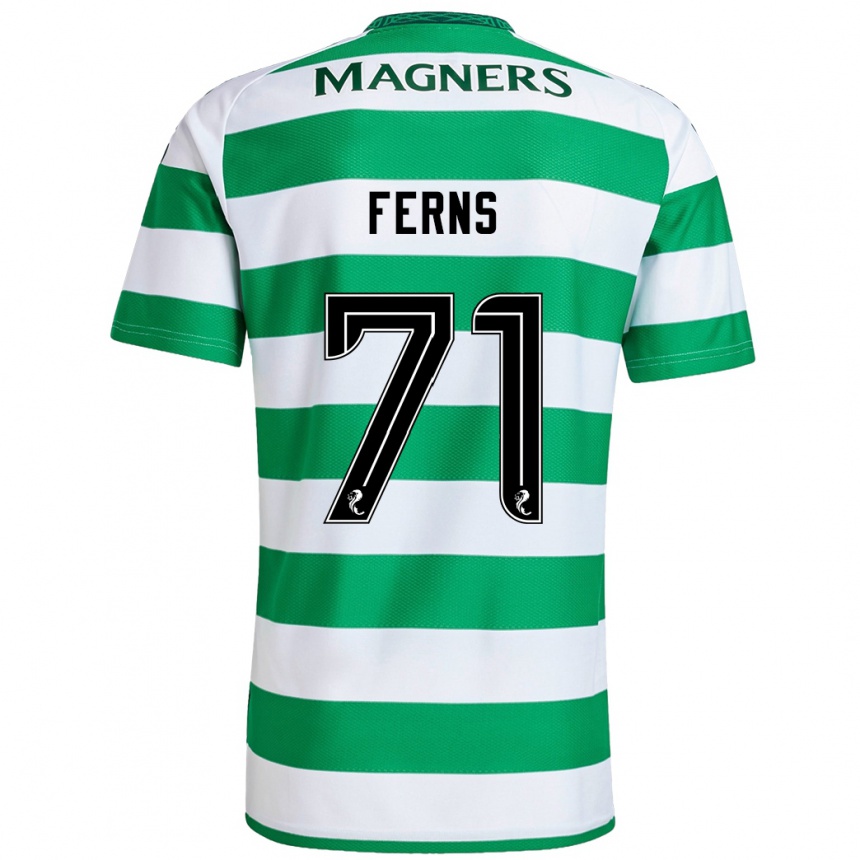 Kids Football Abbie Ferns #71 Green White Home Jersey 2024/25 T-Shirt Uk