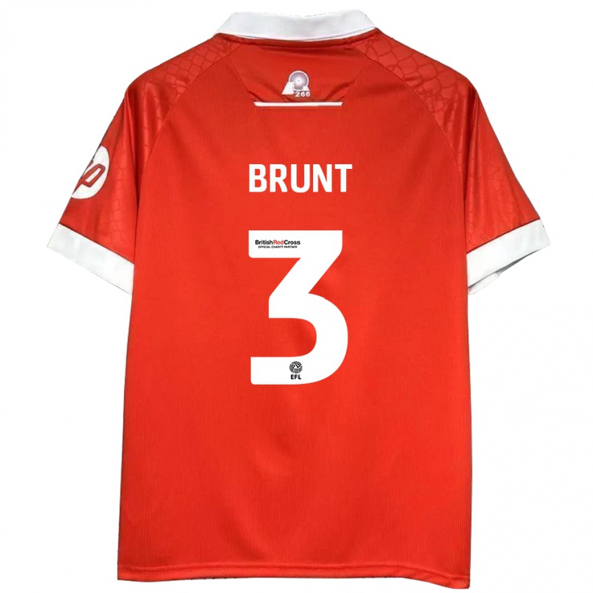 Kids Football Lewis Brunt #3 Red White Home Jersey 2024/25 T-Shirt Uk