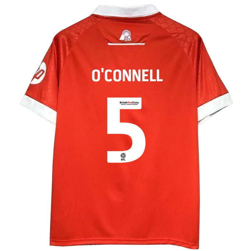 Kids Football Eoghan O'connell #5 Red White Home Jersey 2024/25 T-Shirt Uk