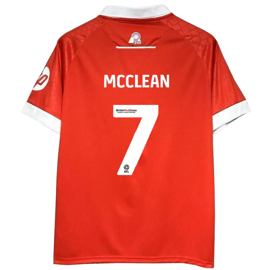 Kids Football James Mcclean #7 Red White Home Jersey 2024/25 T-Shirt Uk