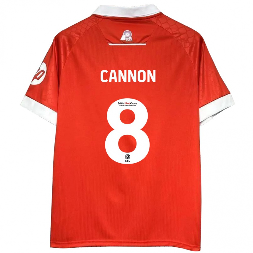 Kids Football Andy Cannon #8 Red White Home Jersey 2024/25 T-Shirt Uk