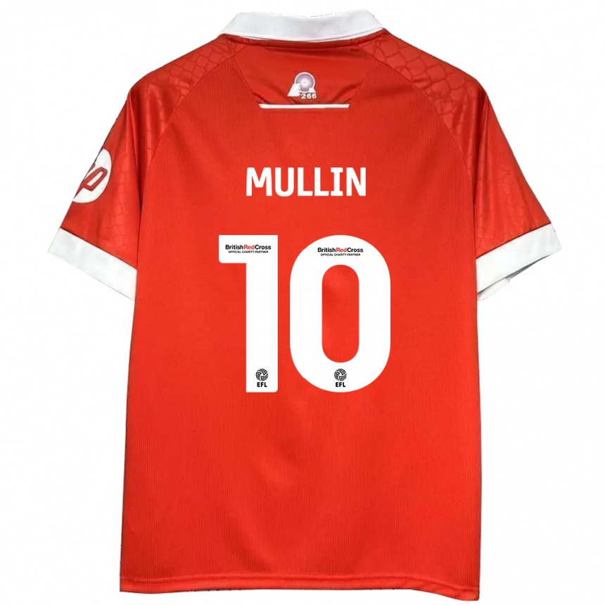 Kids Football Paul Mullin #10 Red White Home Jersey 2024/25 T-Shirt Uk