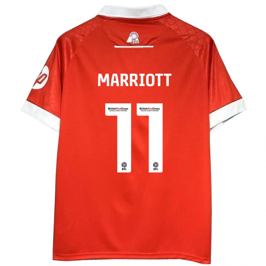 Kids Football Jack Marriott #11 Red White Home Jersey 2024/25 T-Shirt Uk