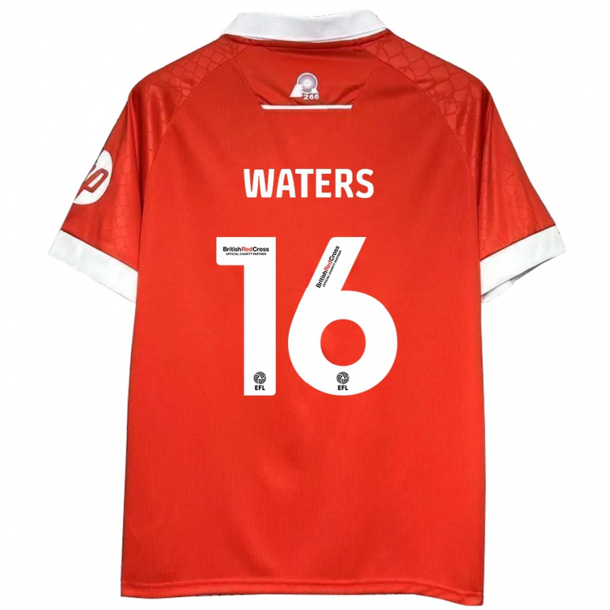 Kids Football Billy Waters #16 Red White Home Jersey 2024/25 T-Shirt Uk