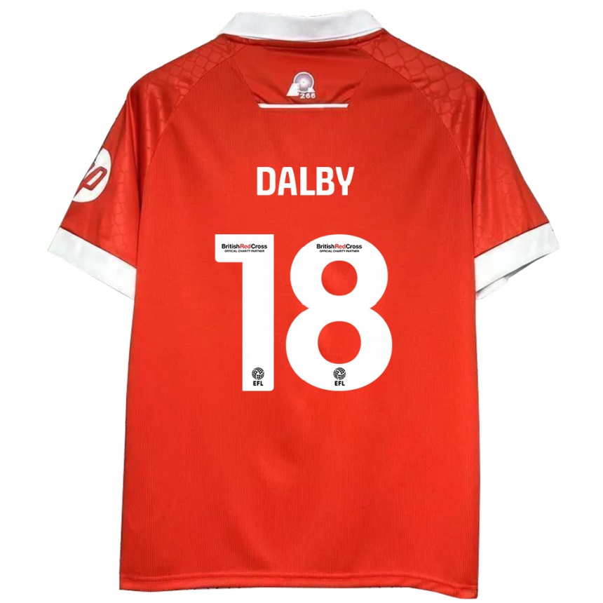 Kids Football Sam Dalby #18 Red White Home Jersey 2024/25 T-Shirt Uk