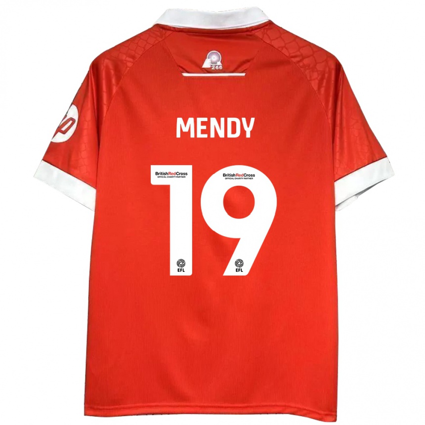 Kids Football Jacob Mendy #19 Red White Home Jersey 2024/25 T-Shirt Uk