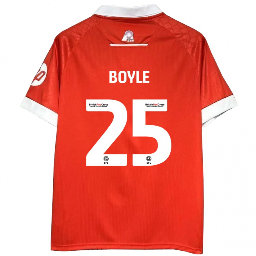 Kids Football Will Boyle #25 Red White Home Jersey 2024/25 T-Shirt Uk