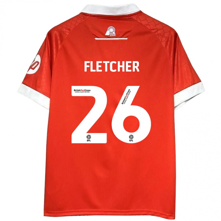 Kids Football Steven Fletcher #26 Red White Home Jersey 2024/25 T-Shirt Uk