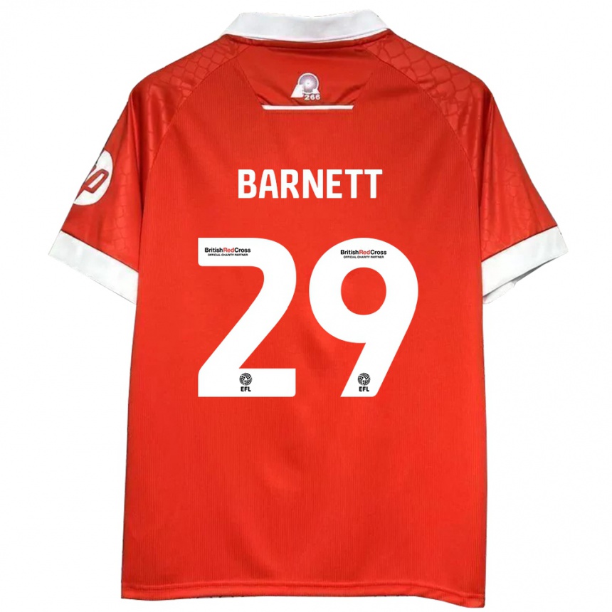 Kids Football Ryan Barnett #29 Red White Home Jersey 2024/25 T-Shirt Uk