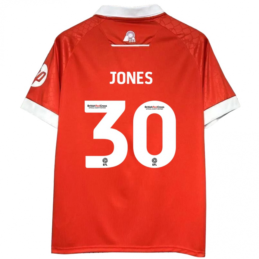 Kids Football James Jones #30 Red White Home Jersey 2024/25 T-Shirt Uk