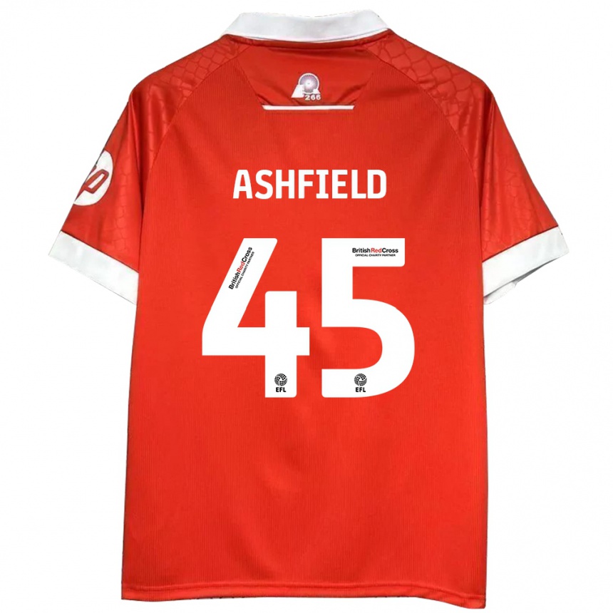 Kids Football Harry Ashfield #45 Red White Home Jersey 2024/25 T-Shirt Uk