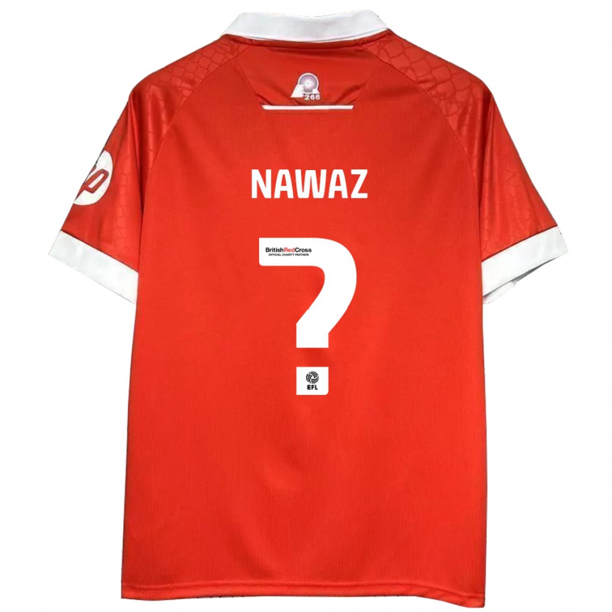 Kids Football Umar Nawaz #0 Red White Home Jersey 2024/25 T-Shirt Uk