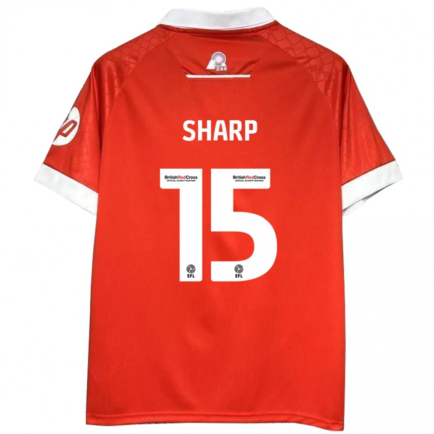 Kids Football Katie Sharp #15 Red White Home Jersey 2024/25 T-Shirt Uk