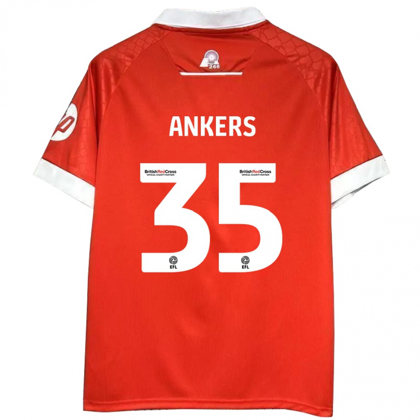 Kids Football Chloe Ankers #35 Red White Home Jersey 2024/25 T-Shirt Uk