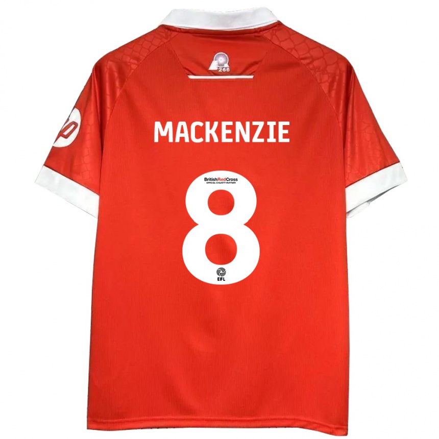 Kids Football Libby Mackenzie #8 Red White Home Jersey 2024/25 T-Shirt Uk