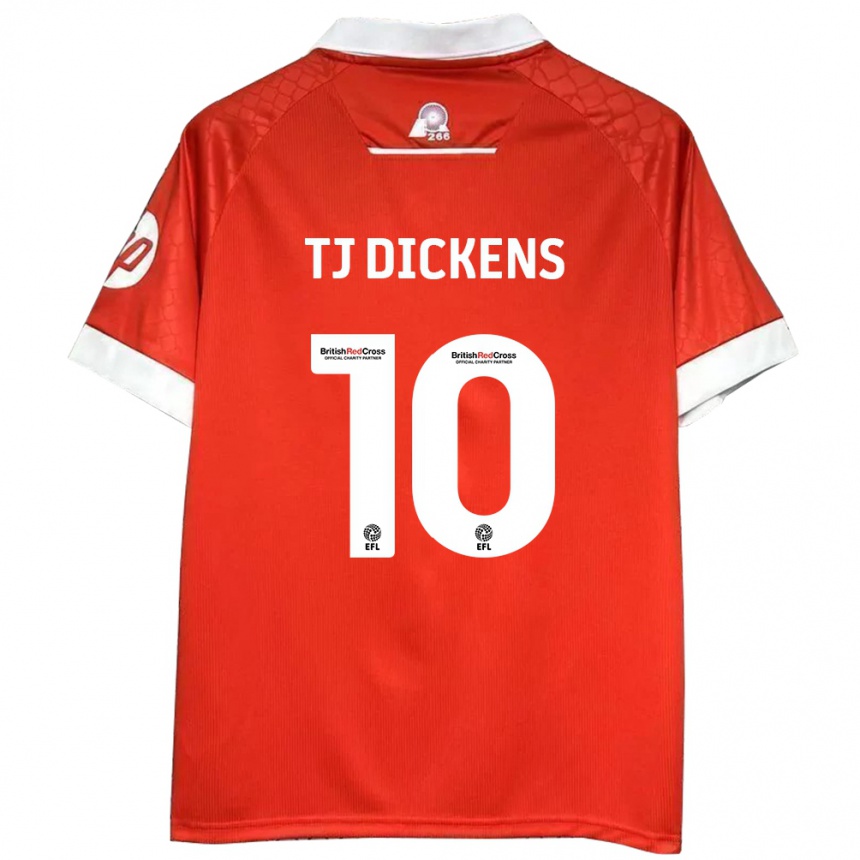 Kids Football Tonicha Tj Dickens #10 Red White Home Jersey 2024/25 T-Shirt Uk