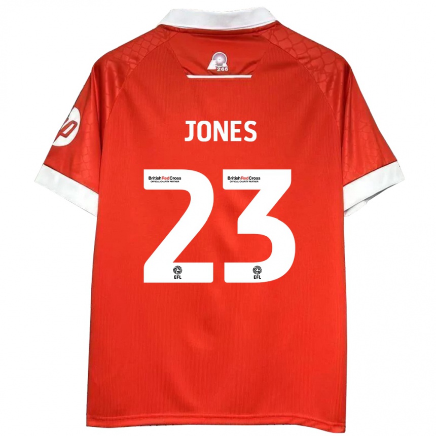 Kids Football Ruby Jones #23 Red White Home Jersey 2024/25 T-Shirt Uk