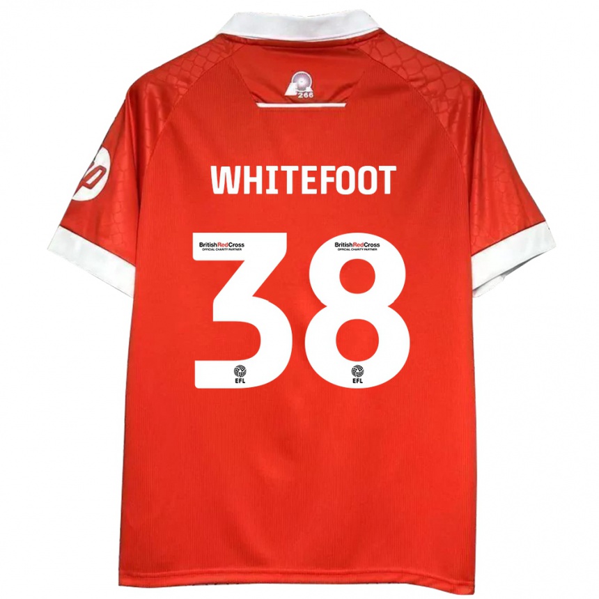 Kids Football Lily Whitefoot #38 Red White Home Jersey 2024/25 T-Shirt Uk