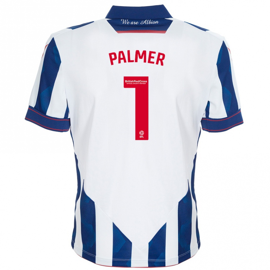 Kids Football Alex Palmer #1 White Dark Blue Home Jersey 2024/25 T-Shirt Uk