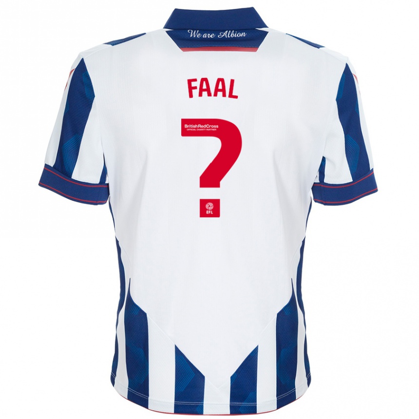 Kids Football Mo Faal #0 White Dark Blue Home Jersey 2024/25 T-Shirt Uk