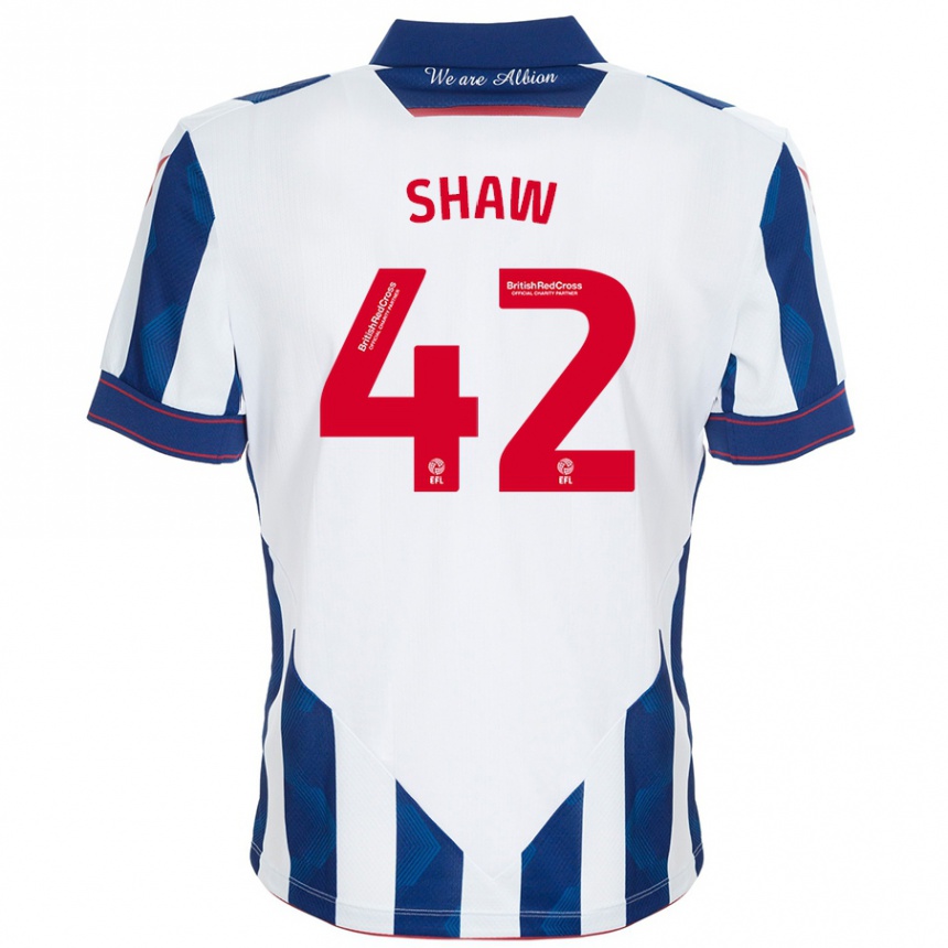 Kids Football Josh Shaw #42 White Dark Blue Home Jersey 2024/25 T-Shirt Uk