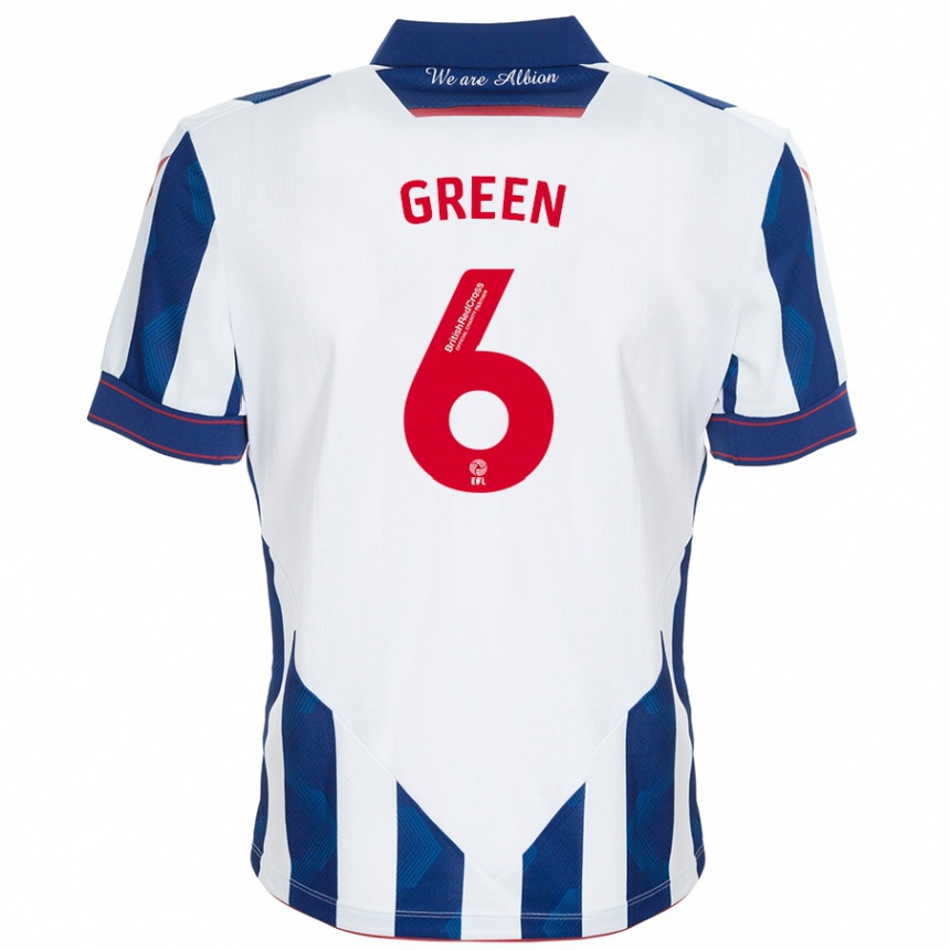 Kids Football Isabel Green #6 White Dark Blue Home Jersey 2024/25 T-Shirt Uk