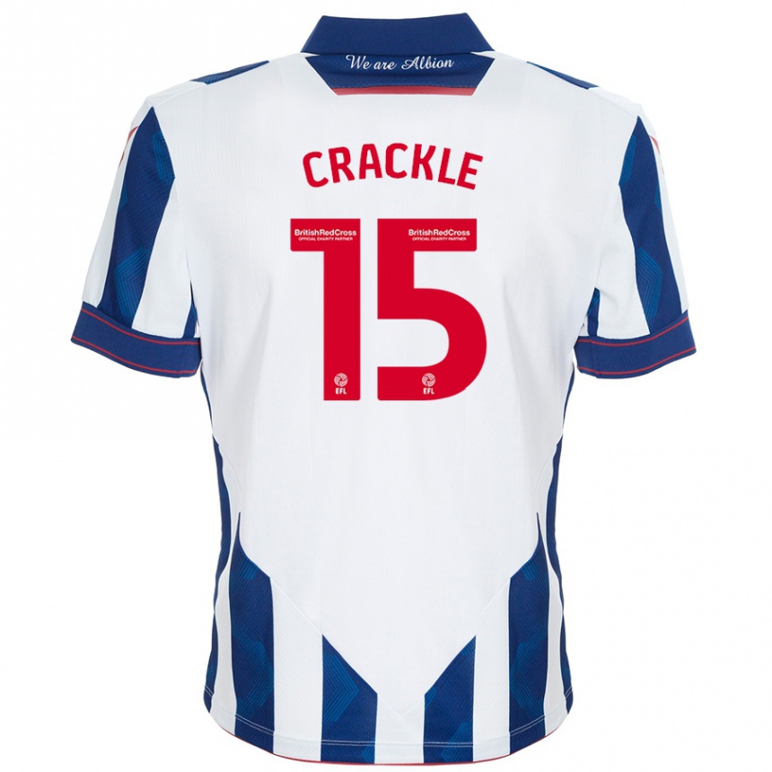 Kids Football Hayley Crackle #15 White Dark Blue Home Jersey 2024/25 T-Shirt Uk