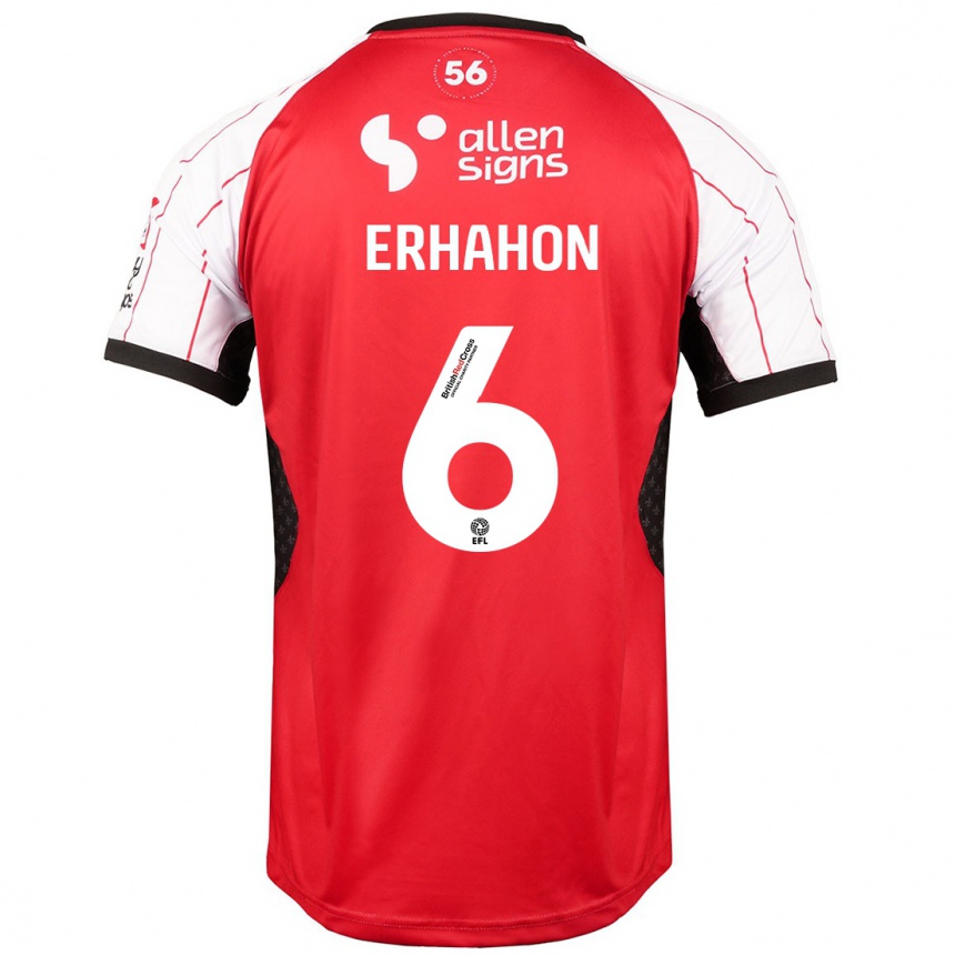 Kids Football Ethan Erhahon #6 White Home Jersey 2024/25 T-Shirt Uk