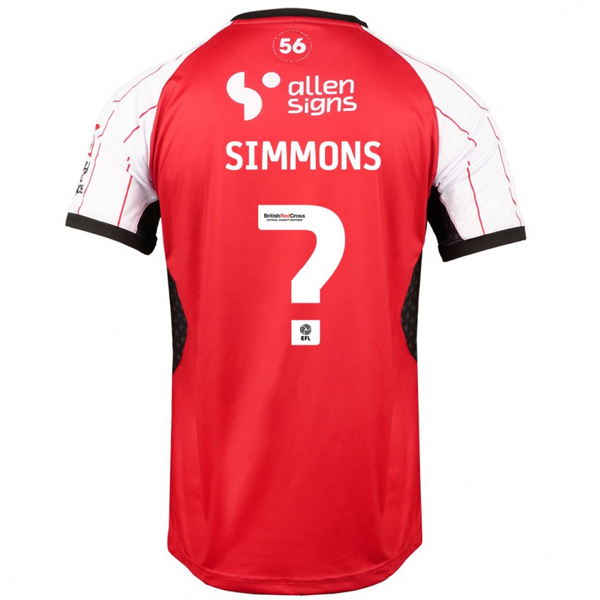 Kids Football Noah Simmons #0 White Home Jersey 2024/25 T-Shirt Uk