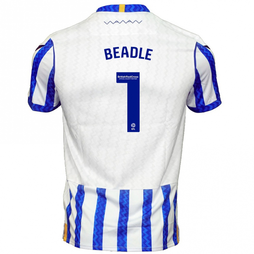 Kids Football James Beadle #1 Blue White Home Jersey 2024/25 T-Shirt Uk