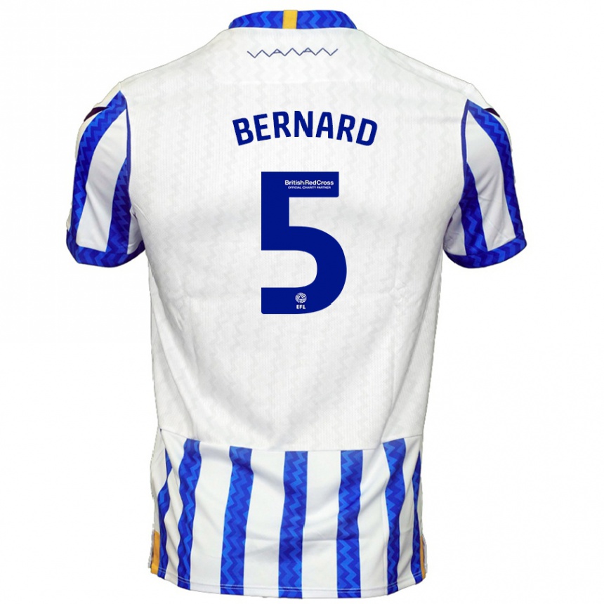 Kids Football Di'shon Bernard #5 Blue White Home Jersey 2024/25 T-Shirt Uk